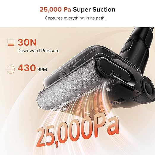 roborock F25 ACE Pro Foam Wet Dry Vacuum Cleaner, Cordless Vacuum Mop, 25000Pa Foam Spray Mop, 203°F Self-Cleaning Hard Floor Cleaner Machine for Tile Hardwood Floor Gentle Cleaning, 180° Lie Flat