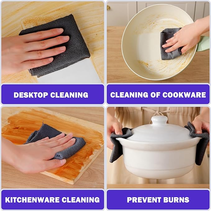 55 Pack Microfiber Cleaning Cloth Roll, Tear Away Reusable Towels, 11" X 9", Ultra Absorbent & Lint Free Microfiber Cloth for Cleaning Cars, Kitchen, Window, Home and Shop, Black