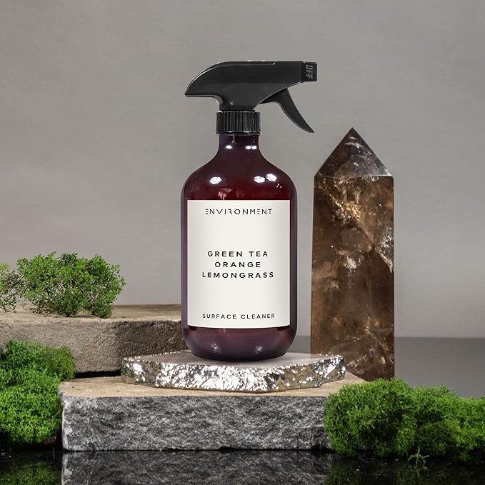 ENVIRONMENT Inspired by 5-Star Hotels DBCH Surface Cleaner, 16oz Luxury Surface Cleaner (Green Tea | Orange | Lemongrass) Home Essentials, Scented Cleaning Products, Vegan & Cruelty-Free