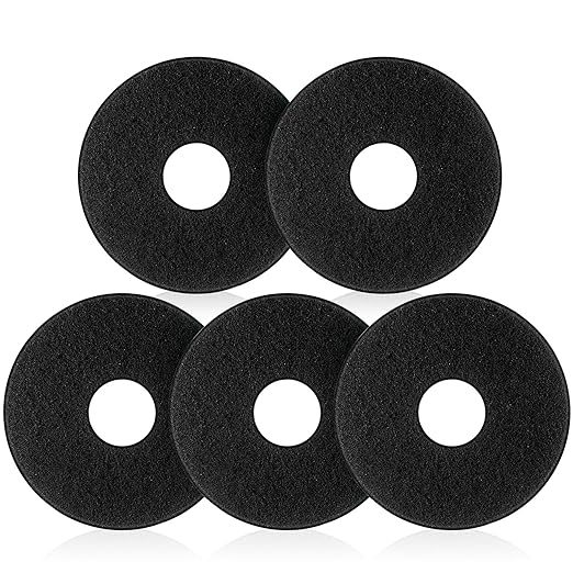 5 Pcs 12" Cleaning Orbiter Pads Commercial Floor Buffer Pads Hardwood Floor Maintenance Scrubber Polisher Cleaning and Stripping for Orbiter Machine (Black)