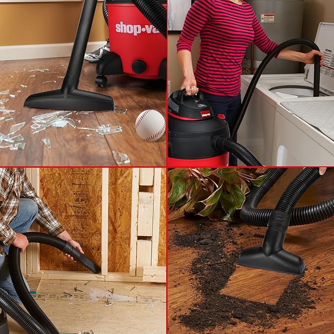 Shop-Vac 12 Gallon 5.5 Peak HP Wet/Dry Vacuum, SVX2 Motor Technology, 3 in 1 Function Portable Shop Vacuum with Cart, Attachments, Drain Port. 5973036