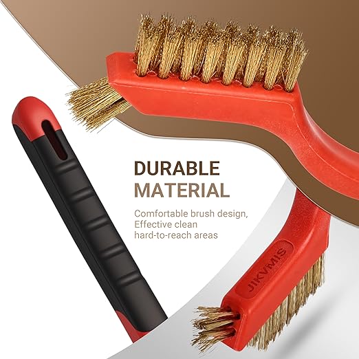 24 Pieces Brass Brush Set, Brass bristles for Cleaning Welding Slag and Rust,Scratch Brush with Mini Head & Hanging Hole for Everyday Cleaning