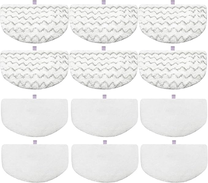 12 Pack 1940 1806 Steam Mop Pads Replacement for Bissell Powerfresh Steam Mop 1940 1440 1544 1806 2075 2181 2814, for Bissell Steam Mop Pads 19402 19404 19408 19409 1940A 1940W 2685A 2075A 5938