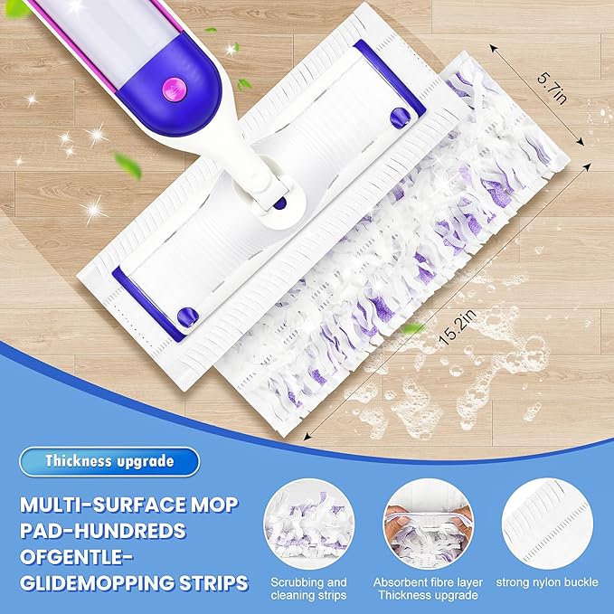 Cleaning Pads Compatible with Swiffer® Power MOP™ Refills | 45 Pack 20% Thicker Pads | Pet Hair & Grease Deep Cleaner