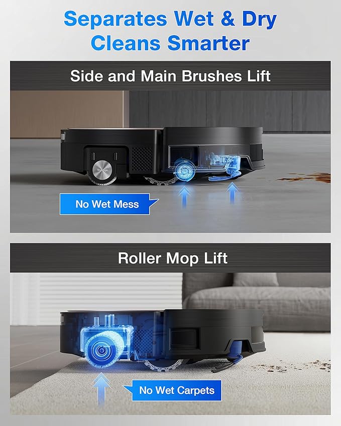 ECOVACS DEEBOT X11 PRO Omni Robot Vacuum and Mop, 19,500Pa Blast Suction, Instant Self-Cleaning Roller Mop, Zero-Tangle, Auto-Lift Mop for Carpet & Spill Protection, GaN Fast Charging for Large Homes