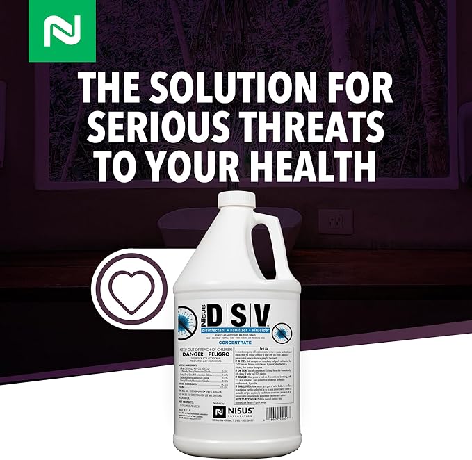 Nisus Product image DSV Disinfectant, Sanitizer, Virucide, Concentrated Solution for Hard Non-Porous Surfaces, Hospitals, Homes, Industrial & Food Processing Areas, 1 Gallon