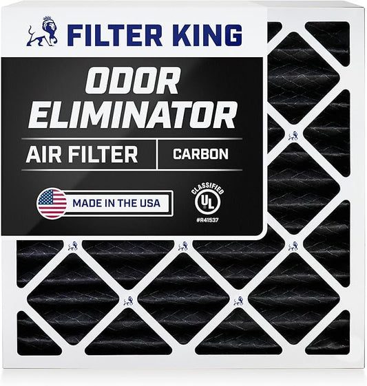 Filter King 21x21x1A Carbon Air Filters | 4 Pack | Carbon MERV 8 HVAC Pleated AC Furnace Filter | Actual Size: 21 x 21 x .75"