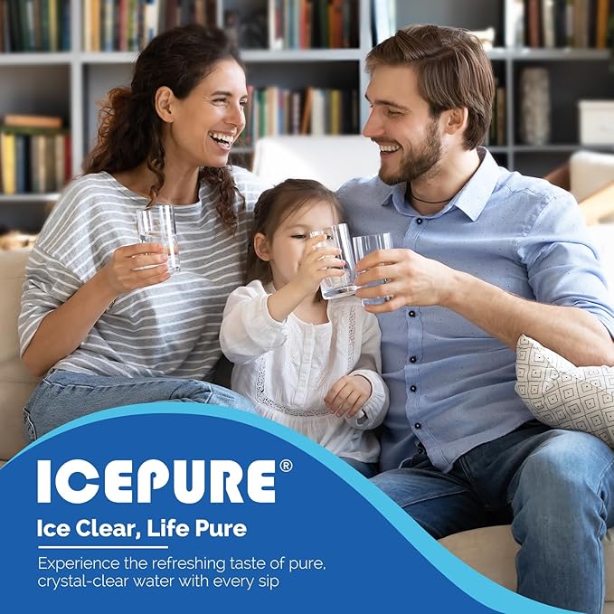 ICEPURE DA29-00020B Replacement for Samsung RF28HMEDBSR, RF263BEAESR, HDX FMS-2, HAF-CIN/EXP, RF4287HARS, PL-200, RFG297HDRS, RF28HFEDBSR, DA97-08006A RWF0700A Refrigerator Water Filter, 6PACK