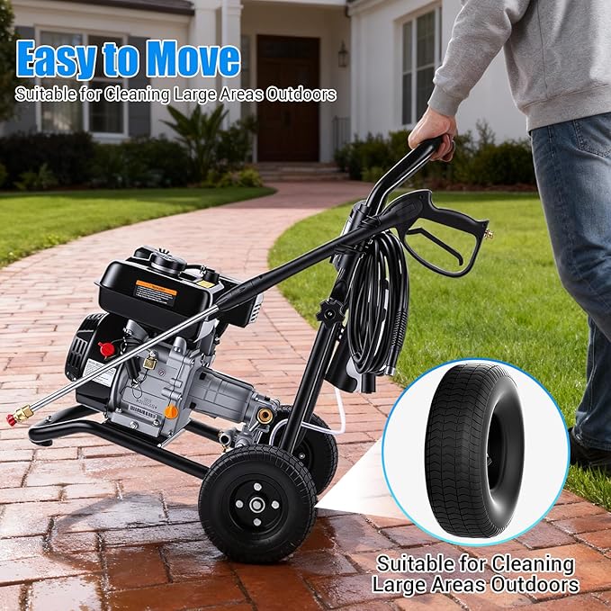 Gas Powered Pressure Washer 4200 PSI Gas Power Washer 4.0 GPM 212CC Commercial High Pressure Washer, with Spray Gun and Extension Wand, 5 Quick Connect Nozzles, Copper Pump,EPA/CARB/ETL