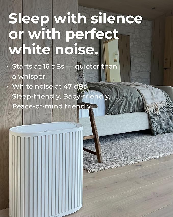 Windmill Air Purifier for Home - 3-In-1 Filtration for Smoke & More - True HEPA Filter, Activated Carbon, & Pre-Filter - Covers Up To 1950 sq ft - Ultra-Quiet - App Compatible - White
