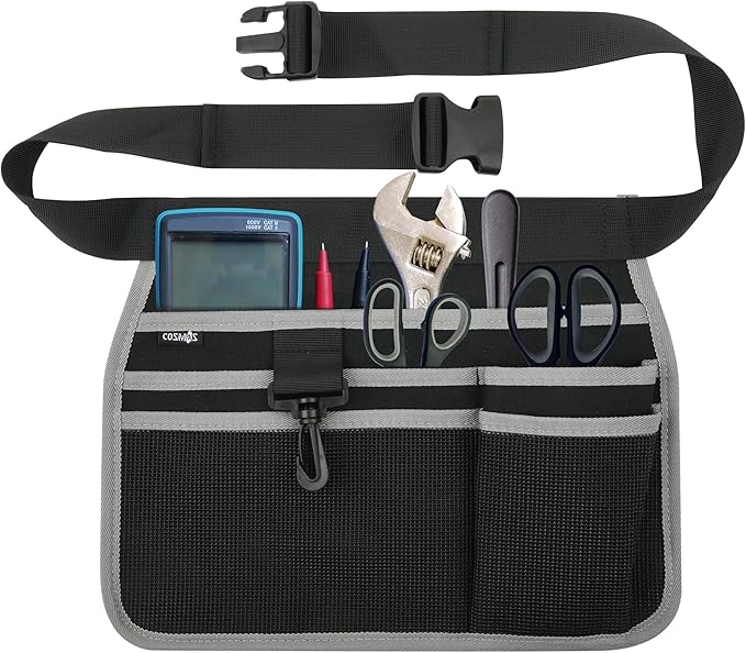 Cosmos Waist Tool Bag Tool Belt Hand Tools Organizer Adjustable Waist Belt Pouch Bag with Hooks for Handy Tools Storage