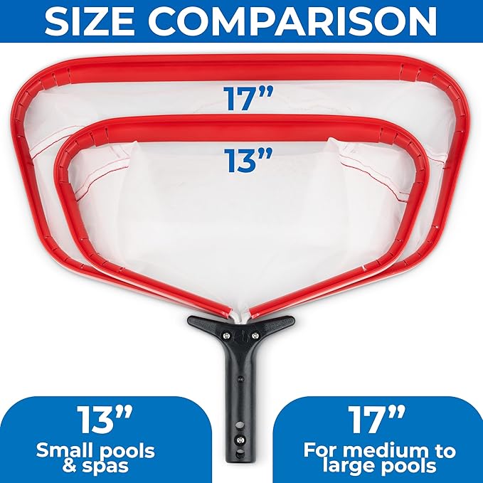 ProTuff 17" Silt Net Pool Skimmer – 2 Year Unconditional Free Replacement – Durable Fine Mesh Net for Silt & Debris – Heavy-Duty Aluminum Frame, Deep Bag for Easy Cleaning