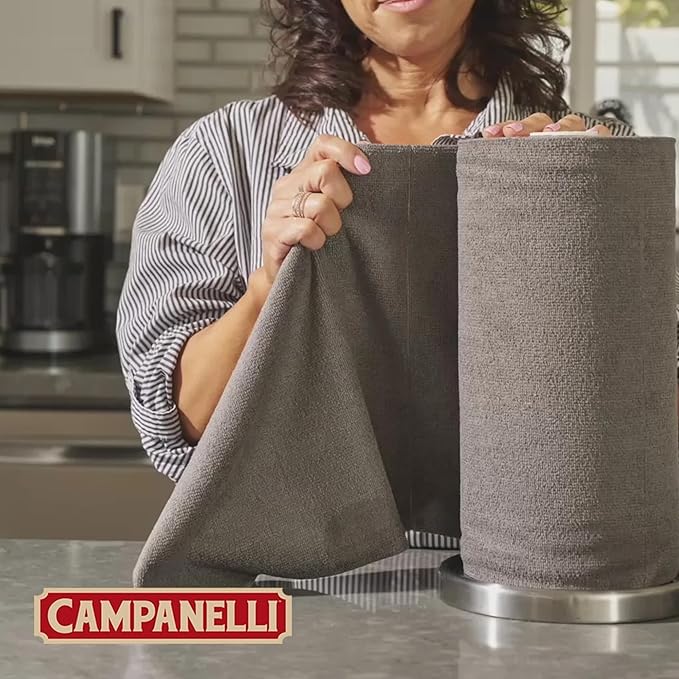 CAMPANELLI Pro Series Utility Microfiber Towel Roll | Lint-Free Multi-Purpose Microfiber Towels Reusable Cleaning Cloths for Home, Garage, Kitchen and Car Detailing | 50 Count - Gray
