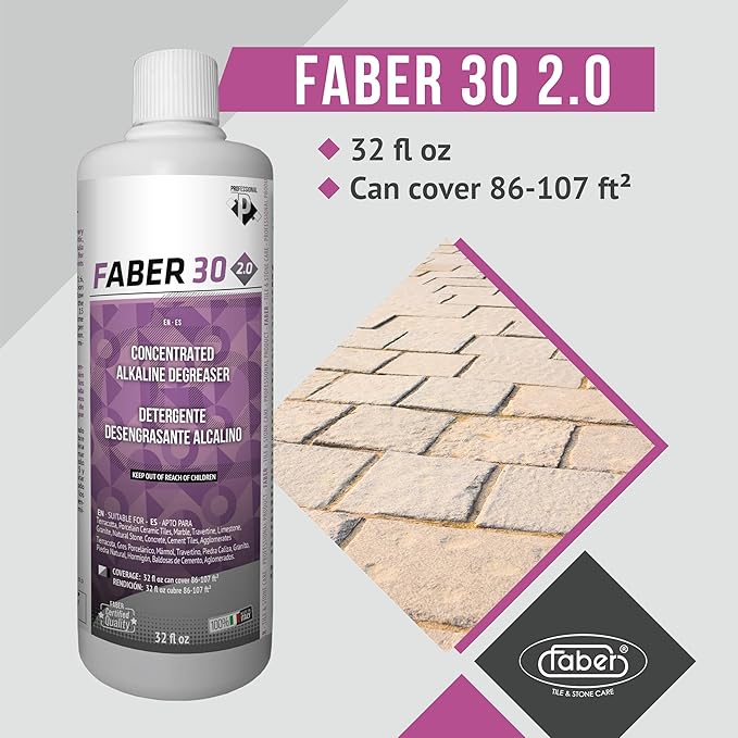 FABER 30 2.0 Heavy-Duty Alkaline Cleaner (950mL) Removes Stubborn Dirt from All Hard Surfaces and Synthetic Coverings
