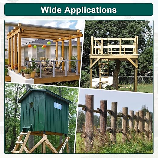 #14 Heavy-Duty Wood Screws, Star Drive Deck Screws, Rust Resistant Timber Screws for Timber/Log/Landscaping Wood (6 Inch,100Pcs,Green)