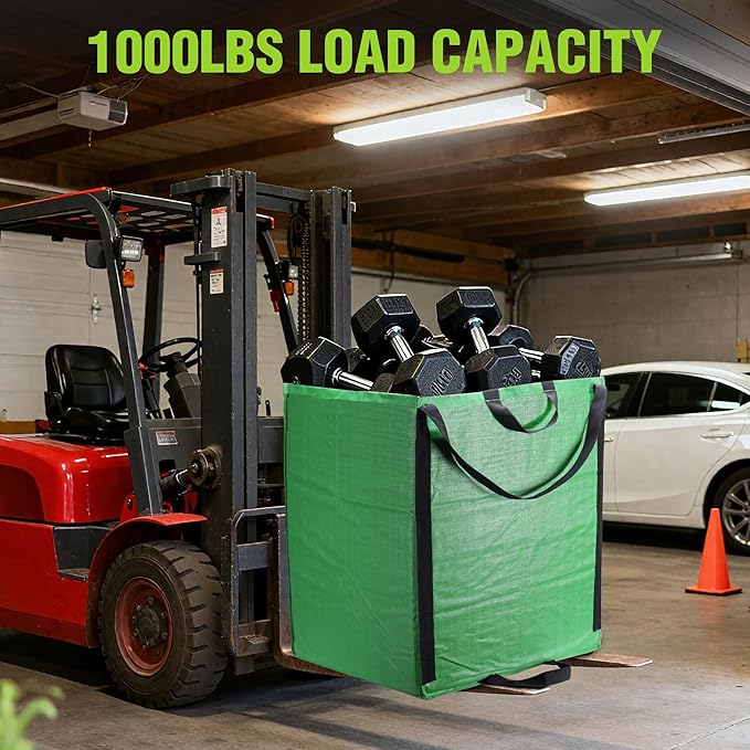 WORKPRO Heavy Duty 72-Gallon Reusable Yard Waste Bags, Self-standing Leaf and Lawn Bags with Reinforced Handles, Garden Waste Bags for Debris, Leaves, Grass, and Outdoor Recycling, Green