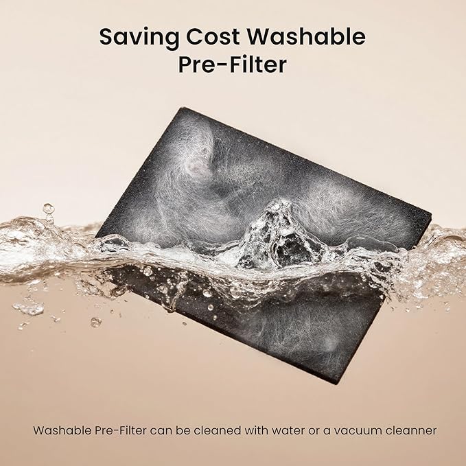 Pet Air Purifier for Home Large Room 2500 sq ft,H13 HEPA Washable Double-Sided Filter,Air Cleaner for Pet Hair Dander Odor Allergies Pollutant Smoke Dust,PM2.5 Air Quality Monitor,Auto Mode,P358 Black