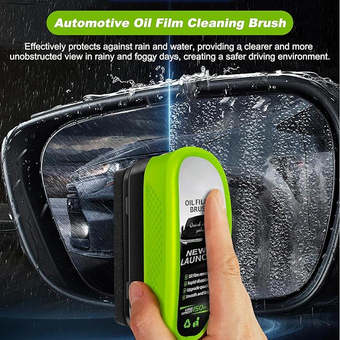 Automotive Oil Film Cleaning Brush for Car Windows,Upgrade 2.0 Clear Vision Glass Cleaner, Car Windshield Cleaner Tool,Universal Cleaning Wipe Board (1PCS)