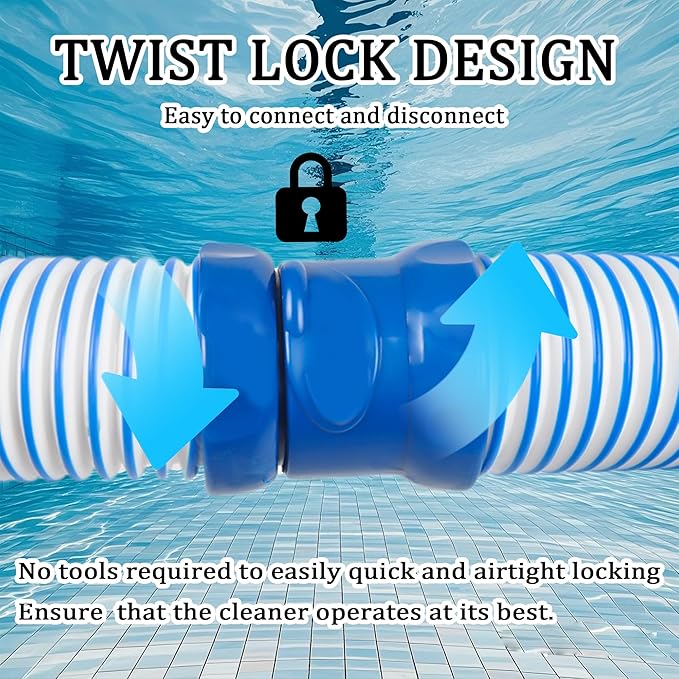 8 Pack 39 Inch Pool Vacuum Hose Compatible with MX6, MX8, MX6 Elite, MX8 Elite, Twisted Lock Swimming Pool Vacuum Hose for Swimming Cleaning, R0527700 Pool Cleaner Hose Replacement Parts