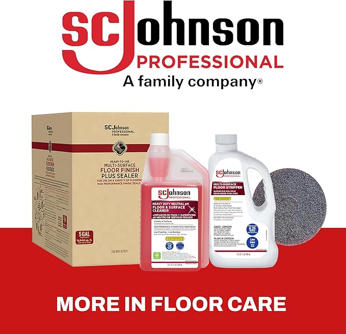 SC Johnson Professional Heavy Duty Neutral pH Floor and Surface Cleaner, Floor Cleaner Concentrate, 32 fl. oz. Bottle, Case of 6, for Professional Use Only