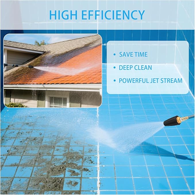 Turbo Nozzle Pressure Washer Tips, Max 4000 PSI, Upgrade 360° Rotating Turbo Spray Tips with 1/4" Quick Connector for Cleaning Car, Garden, Concrete Brick, 4.0 GPM 4.0 Orifice