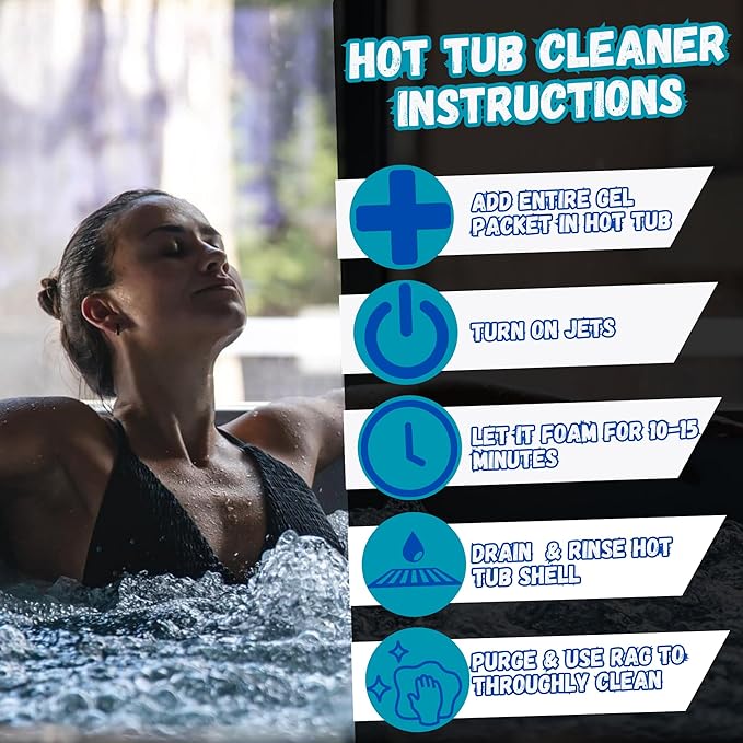 Ahh-Some - Hot Tub Cleaner & Purge Packet | Clean Pipes, Jet Line & Jets Gunk Build Up | Clear & Soften Water for Hot Tub, Jetted Tub, Swim Spa | Top Clarifier Up to 450 Gallons of Water (Pack of 4)