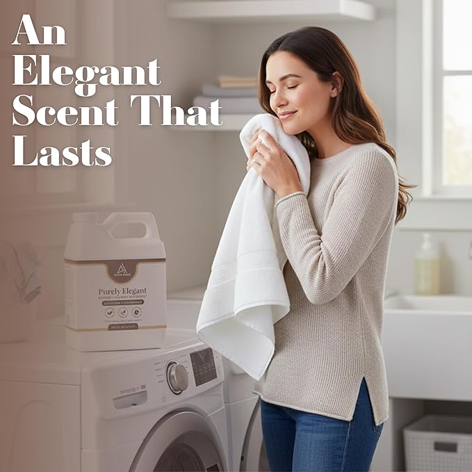 Elegant Luxury Plant-Based Laundry Detergent Lavender & Chamomile Scent, 4oz by Purely Elegant, Biodegradable, Sensitive Skin Safe, Highly Concentrated, Eco Mini Size, Paraben Free, HE