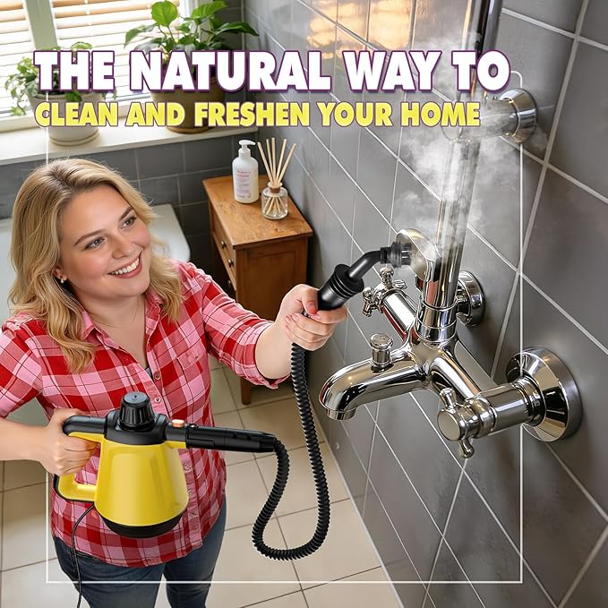 Steam Cleaner, Deep Cleaning Steam Cleaner for Home, 1200W Handheld Steam Cleaner with 10 Tools, Natural Steamer for Cleaning, Handheld Steamer for Bathrooms, Kitchens, Windows, Shower, Grout,Tile,Car