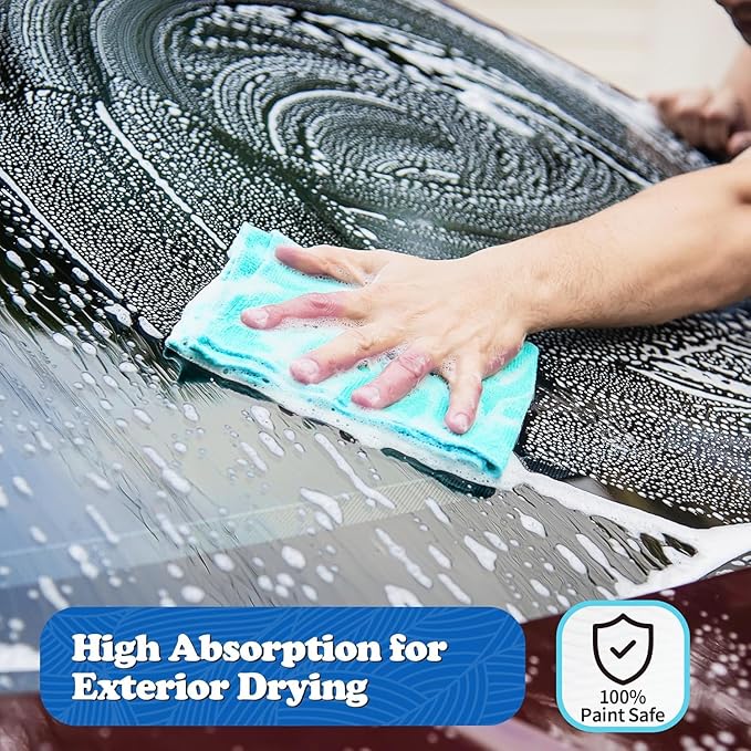 FIXSMITH Microfiber Cleaning Cloth, Shop Towels Bulk, 24 Pack Microfiber Towels for Cars, All-Purpose Absorbent Cleaning Rags, Dust Cloth for Automotive, Mechanic, Garage, Bar, 12 x 11 inch