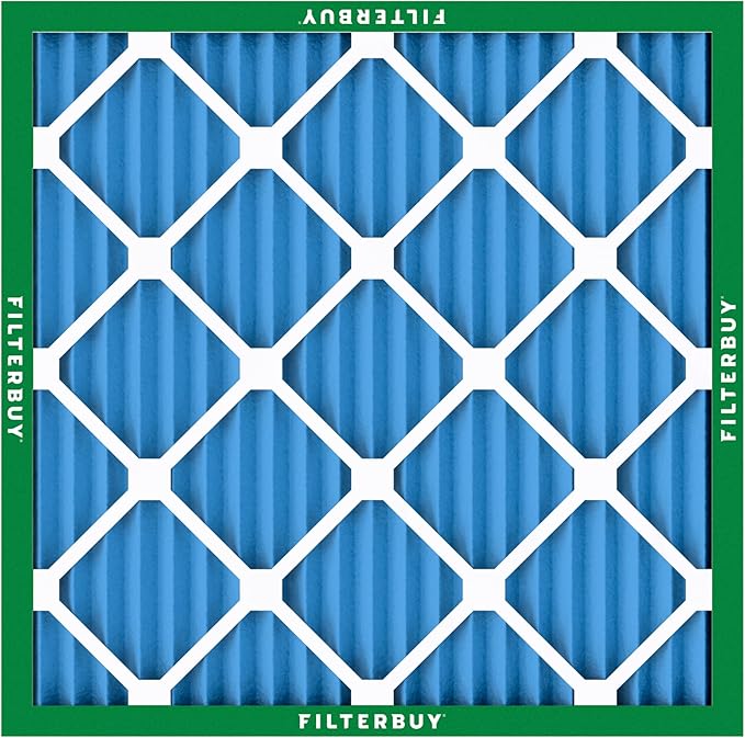 Filterbuy 11.25x11.25x1 Air Filter MERV 13 Optimal Smoke & Allergy Defense (6-Pack), Electrostatic Pleated HVAC AC Furnace Filters Replacement, Made in USA (Actual Size: 11.25 x 11.25 x 0.75)