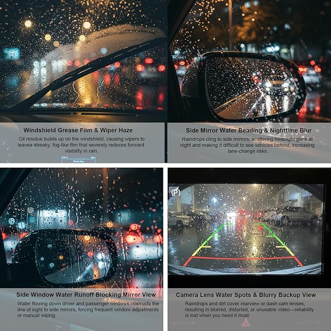 Umex Glass Cleaner - Streak-Free Windshield Cleaner& glass emulsion, Removes Tough Grease, Grime, Oil Film, and Water Spots for Car, Home, and Office (1 Pack, 3.38oz each)