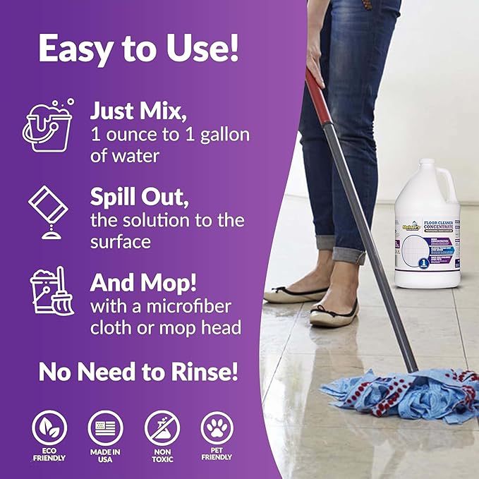 Sheiner's Multipurpose Cleaner Concentrate, No-Rinse Floor Cleaner for Mopping & Floor Degreaser for Home, Safe for Kids & Pets, Non-Toxic Lavender Scent All Purpose Cleaner Supplies,1-Gallon.