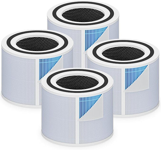 Core 300 Smoke Remover Replacement Filter for LEVOIT Core 300, Core 300S and Core 300-P Air Purifier, 4-in-1 H13 True HEPA Filter Replacement, Compared to Part # Core 300-RF-SR, 4 Pack, Blue