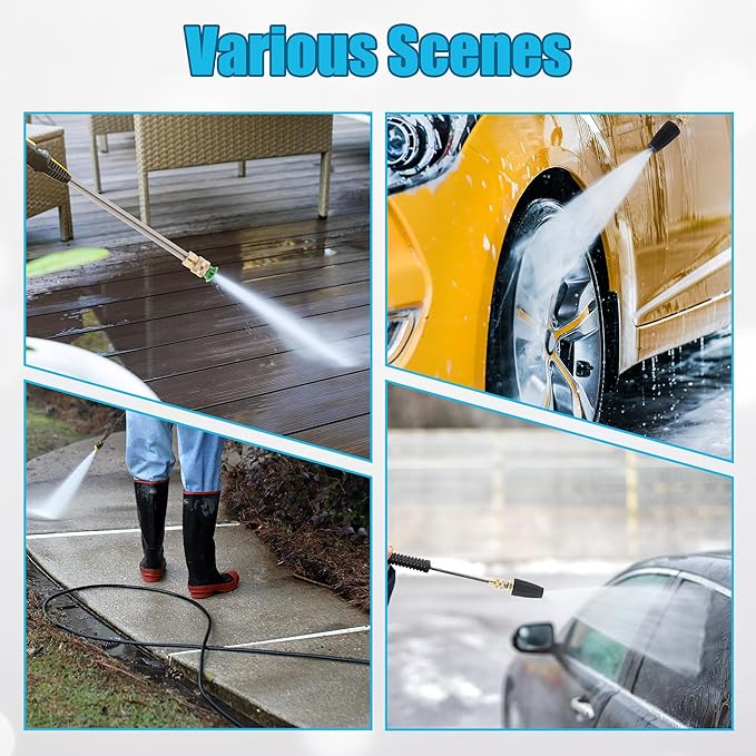 Pressure Washer Tips Turbo Nozzle 4000 PSI with 7 Pieces Spray Tips, 4.0 GPM 4.0 Orifice, 1/4" Quick Connect for Concrete, Cleaning Brick and Vinal Surfaces