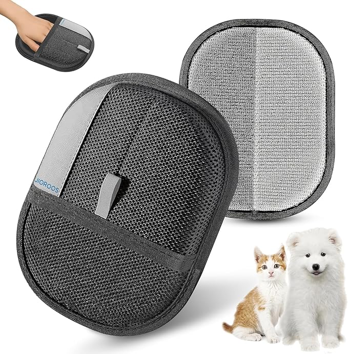 Pet Hair Removal Glove for Cats & Dogs, Upgraded Electrostatic Reusable Pet Hair Remover Tool, Magic Fur Removal Mitt for Laundry, Couch, Carpet, Car Seat, Pet Grooming Gloves (1)