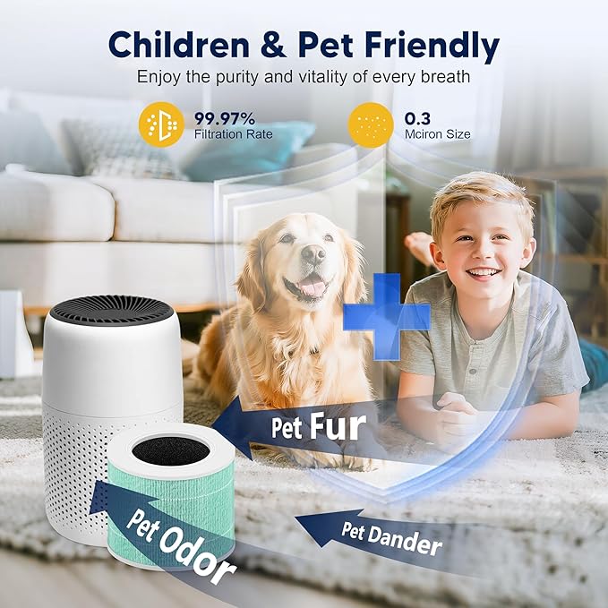 Core Mini Toxin Absorber Replacement Filter for LEVOIT Core Mini and Core Mini-P Air Purifier, 3-in-1 H13 Grade True HEPA and Activated Carbon, Core Mini-RF-TX, 6 Filter & 10 Fragrance Sponge, Green