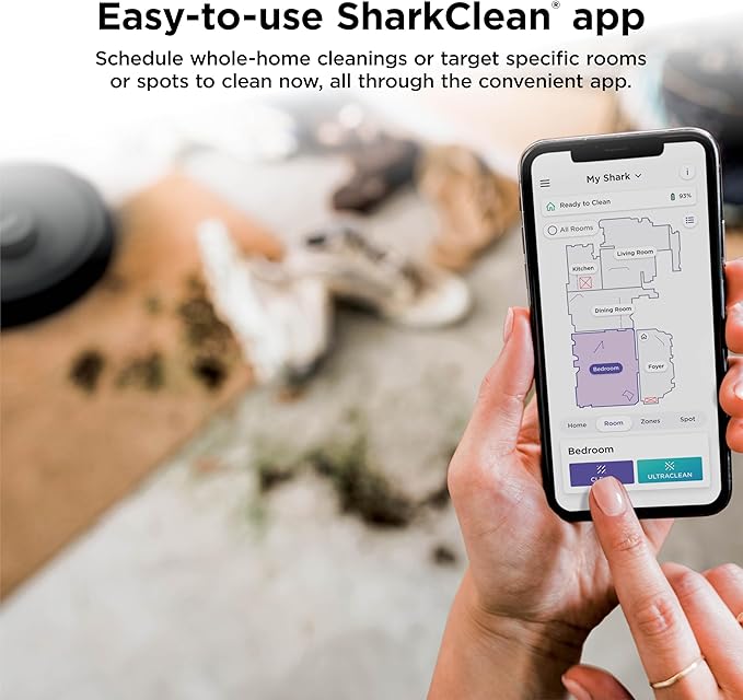 Shark AV2501S AI Ultra Robot Vacuum, with Matrix Clean, Home Mapping, 30-Day Capacity HEPA Bagless Self Empty Base, Perfect for Pet Hair, Wifi, Dark Grey