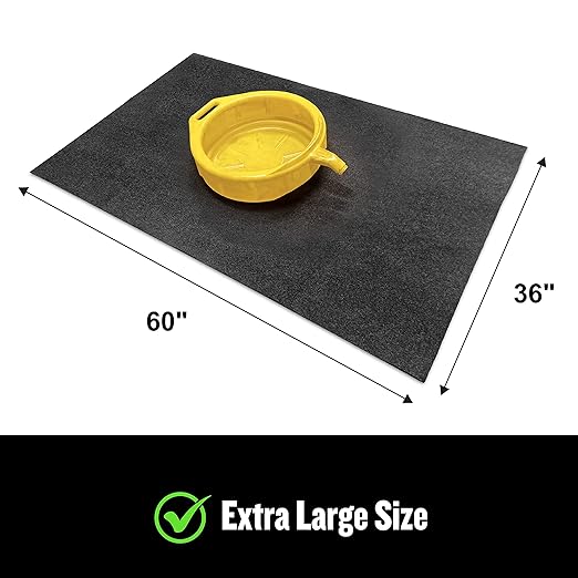 FlashDry Oil Spill Mat 36"x60", Garage Floor Mat, Absorbs Liquids, Customizable Size, Use in & Under Car, in Drawers and Driveway, Slip Resistant, No Soak Through, Durable and Reusable, Easy to Clean