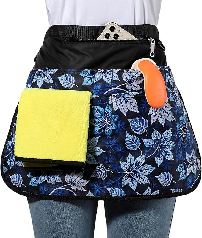 Waterproof Cleaning Apron with 7 Pockets, Cleaning Supplies for Housekeeping, Lightweight and Durable Maid Apron