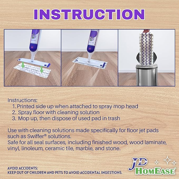 24 Pack Microfiber Disposable Pads for Swiffer PowerMop Multi-Surface Mopping Pad Refills, Deep Clean Replacement