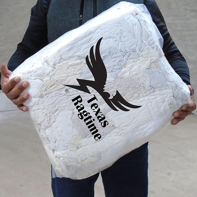 New White Knit Special (25 Pounds) T Shirt Rags Industrial Grade Cloth Rags Multipurpose Cleaning, Staining for Restaurants, Home and Commercial