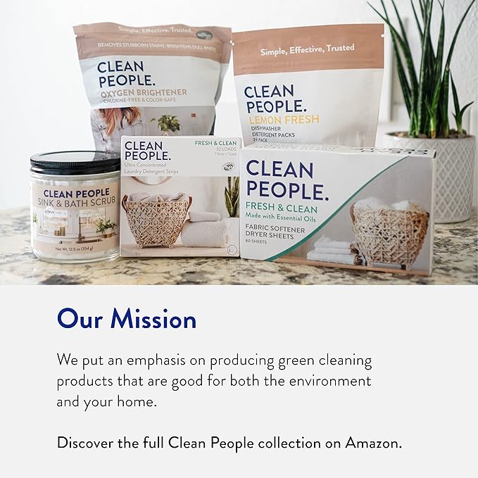 The Clean People Dishwasher Pods - Cuts Grease & Rinses Sparkling Clean - Residue-Free - Phosphate Free Dishwashing Pods - Fragrance Free, 30 Pack