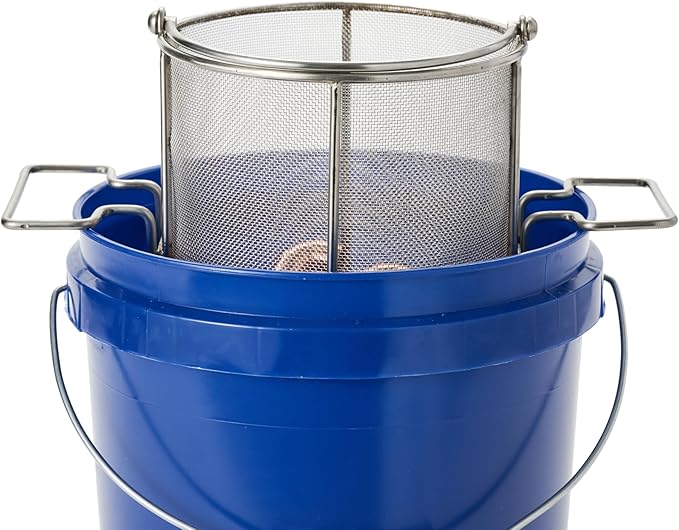 Dip N’ Drain – Stainless Steel Part Cleaning Strainer Basket for 2-Gallon Buckets (Bucket Not Included) | 1/32″ Mesh, Swing Handle, Great for Mechanics, Auto Parts, Garage, Shop & Home Cleaning