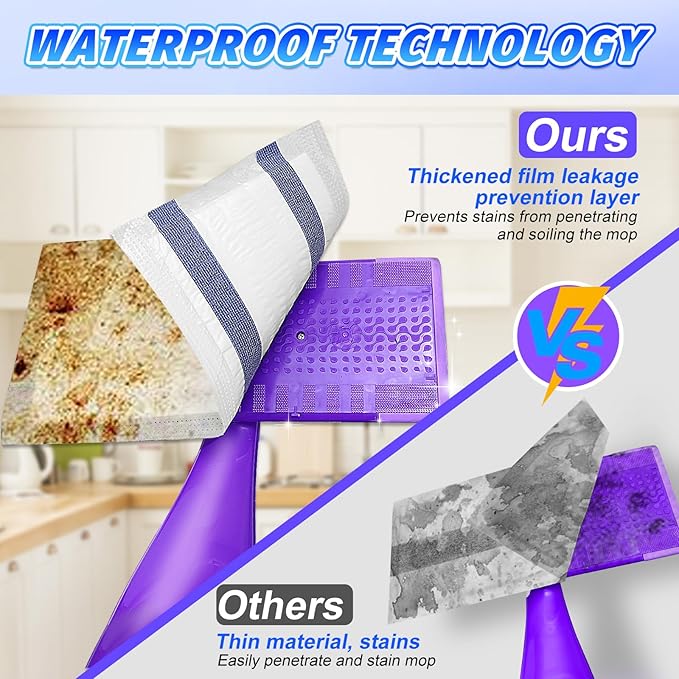 25 Count Wetjet Pads Refills, Disposable Mop Pad Refills Compatible with Swiffer Wet Jet Mops, Thickness, Absorbent for Household Cleaning & Suit All Multi-Surface