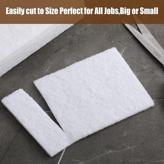 20 Pieces White Scrubbing Pad Non Scratch Scouring Pads Non Woven Scouring Sponge Multipurpose Abrasive Multi Surface Scrubber for Cleaning Polishing(4 x 6 Pulgadas)