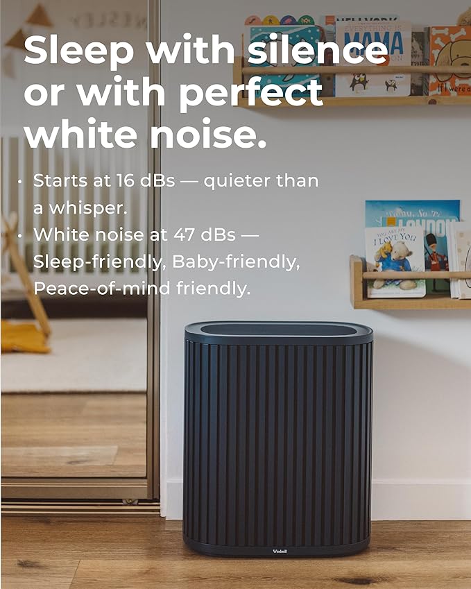 Windmill Air Purifier for Home - 3-In-1 Filtration for Smoke & More - True HEPA Filter, Activated Carbon, & Pre-Filter - Covers Up To 1950 sq ft - Ultra-Quiet - App Compatible - Navy