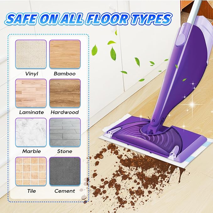 25 Count Mop Pads Refill Compatible with Swiffer WetJet Spray Mops, Wet Jet Mopping Pads for All Purpose Multi Surface Hardwood Floor Cleaning, 4 Layers Thickened and Super Absorbent