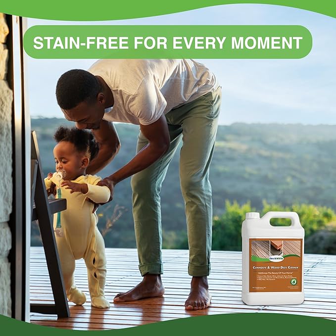 Premium Deck Cleaner Kit | Deck Cleaner and Mildew Remover | Cleans up to 1,500 Sq. Ft. | Safe for Trex, Timbertech & Wood Decking | Powerful & Eco-Friendly Deck's Cleaning Solution