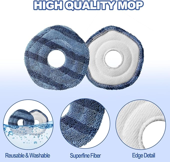 8 Pack Reusable Replacement mop Cloths Compatible with Eufy X10 Pro and eufy X9 Pro Omni Robot Vacuum Cleaner for Efficient Floor Cleaning
