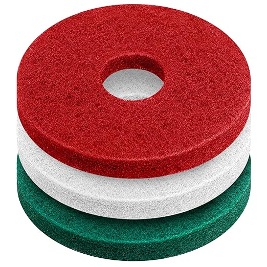3 Pcs 12" Cleaning Orbiter Pads Commercial Floor Buffer Pads Hardwood Floor Maintenance Scrubber Polisher Cleaning and Stripping for Orbiter Machine (Green,Red,White)